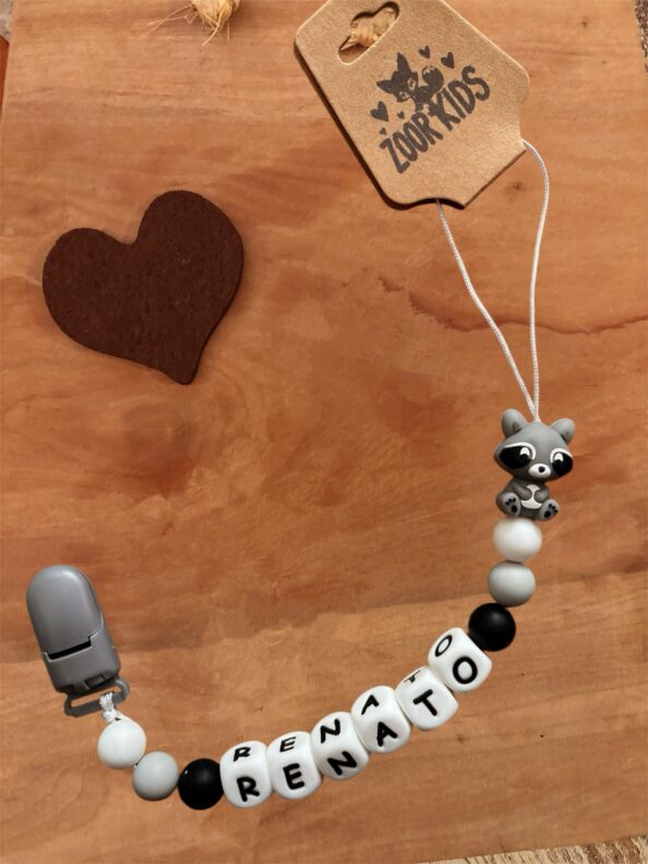 Portachupete mapache personalizable