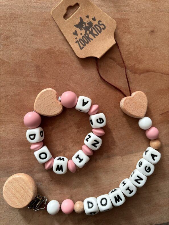 Set dúo Portachupete + mordedor personalizables estilo vintage 🤎