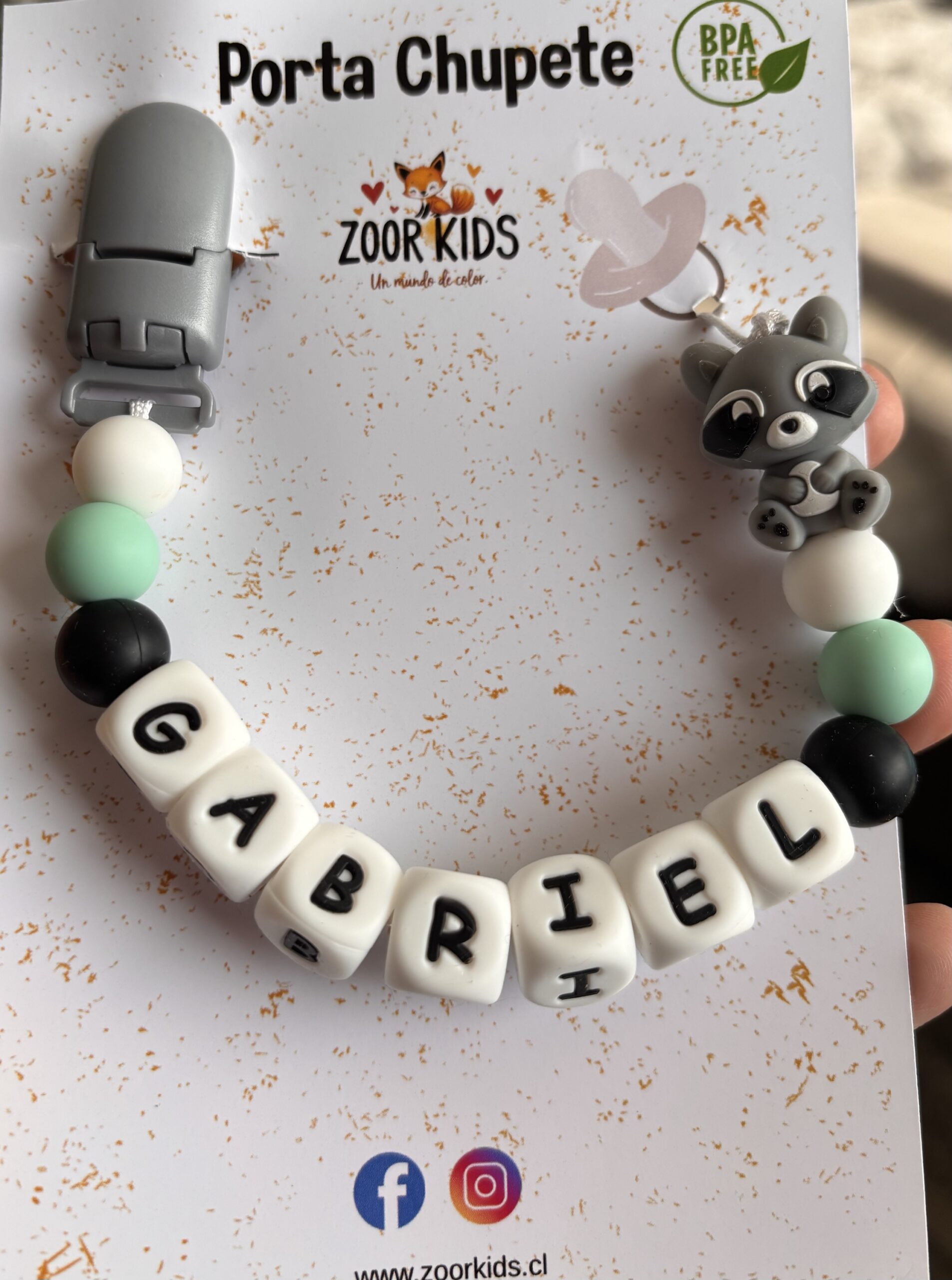 Portachupete mapache personalizable