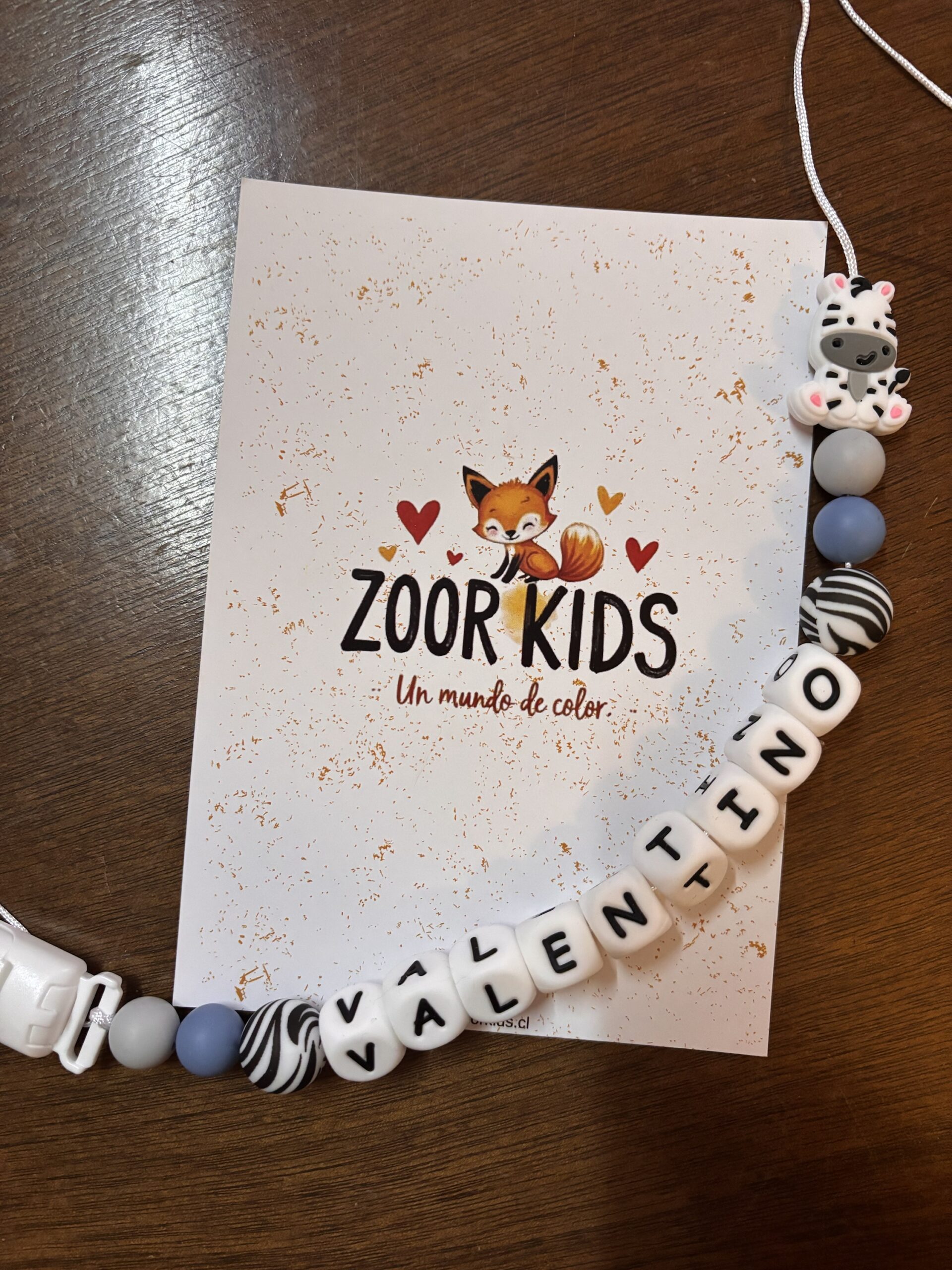 Portachupete cebra personalizable