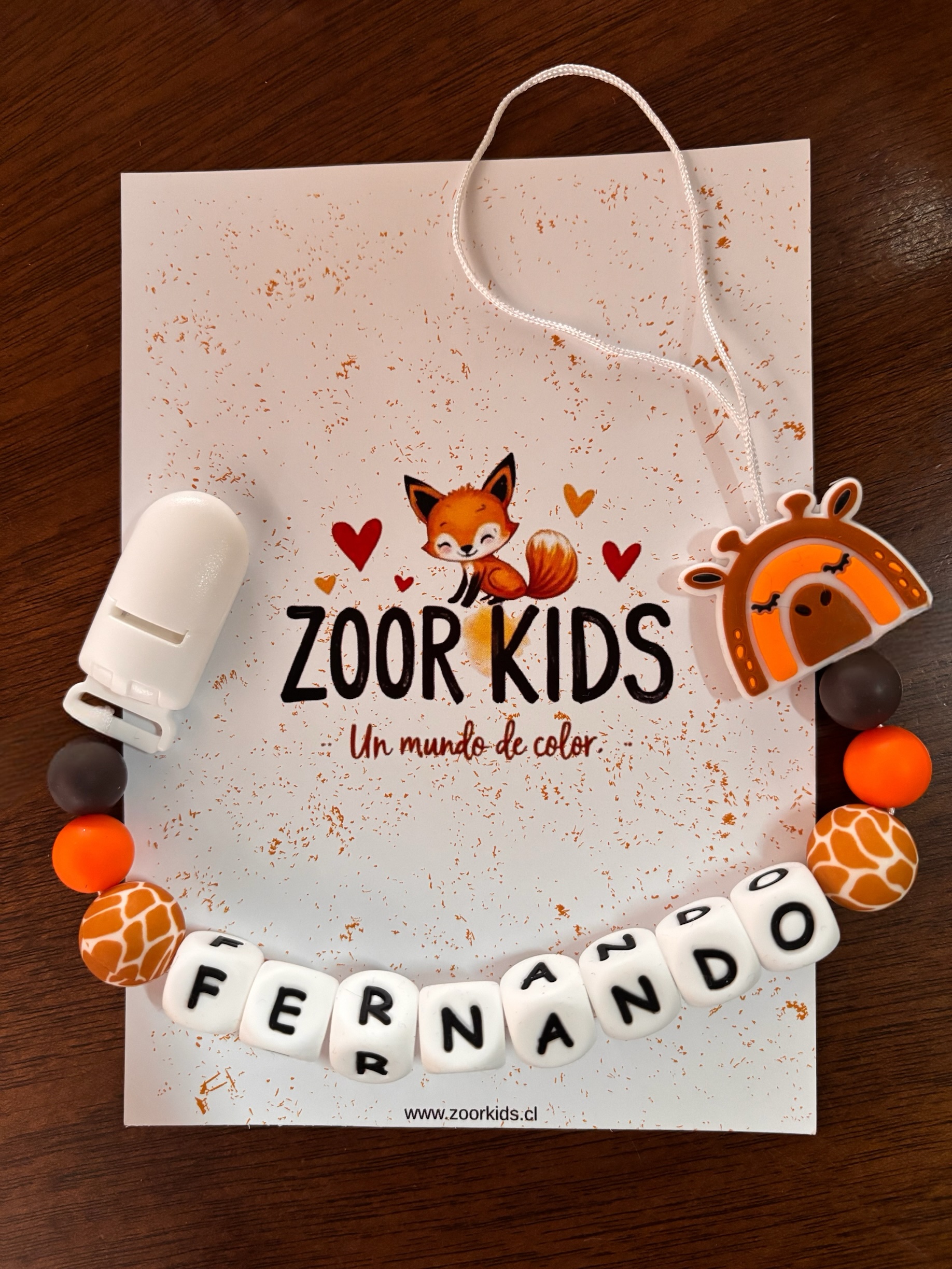 Portachupete jirafa personalizable