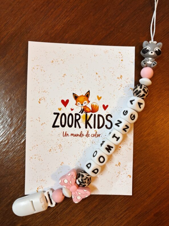 Portachupete 🎀 mapache personalizable