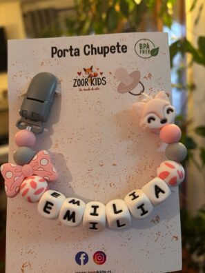 Portachupete zorrito rosa